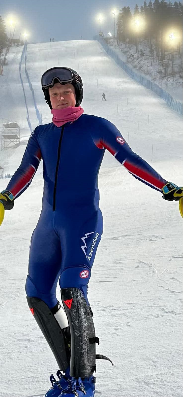 Mathias, an alpine ski racer supported by Azenzion